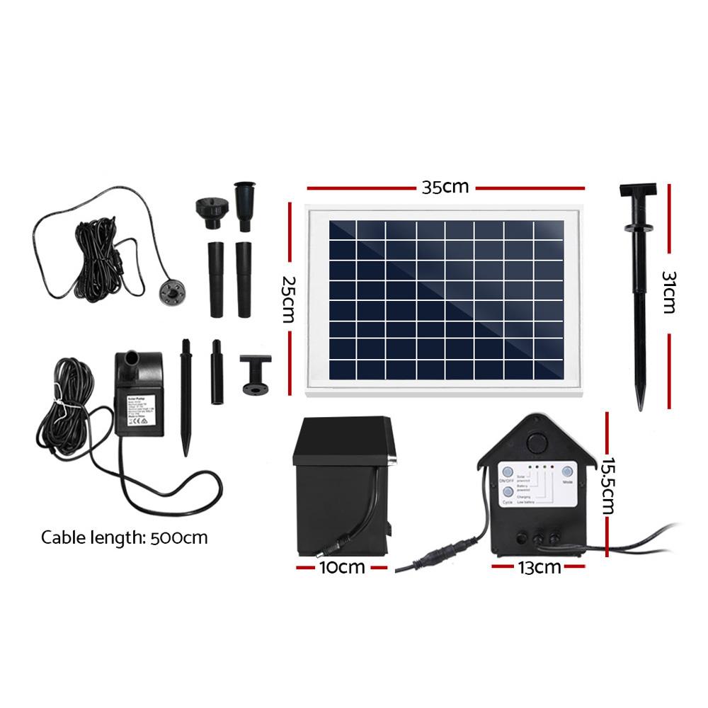 Gardeon Solar Pond Pump Submersible Water Fountain with Battery Kit