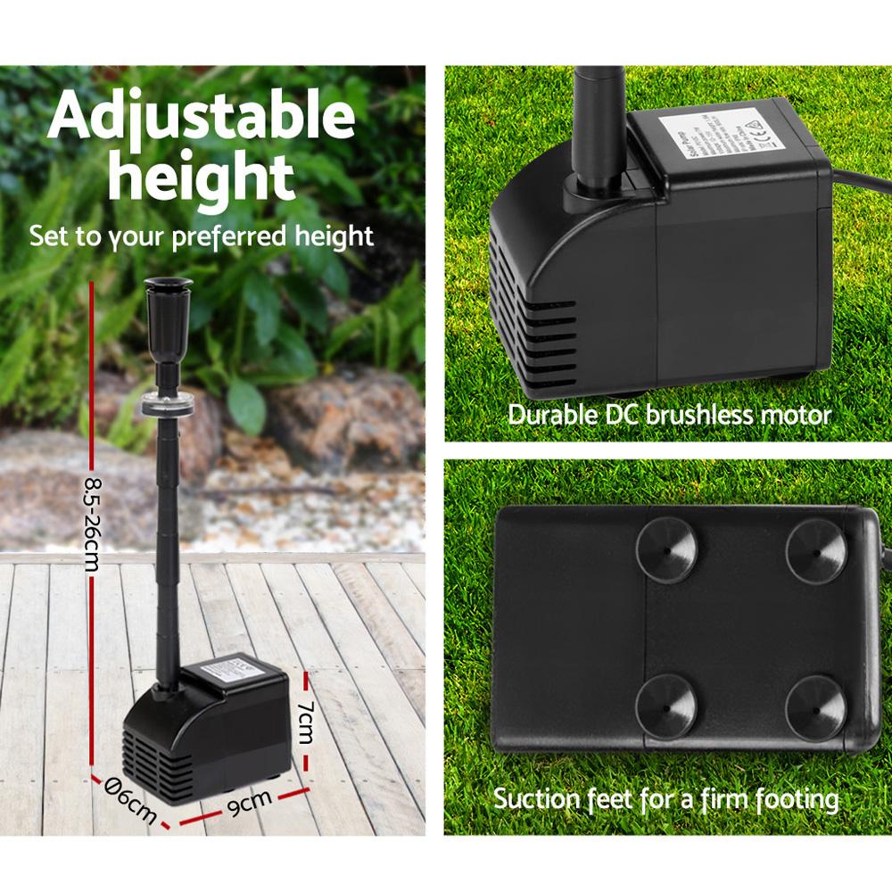 Gardeon Solar Pond Pump Submersible Water Fountain with Battery Kit