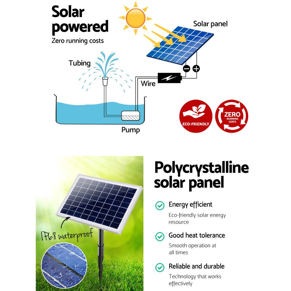 Gardeon Solar Pond Pump Submersible Water Fountain with Battery Kit