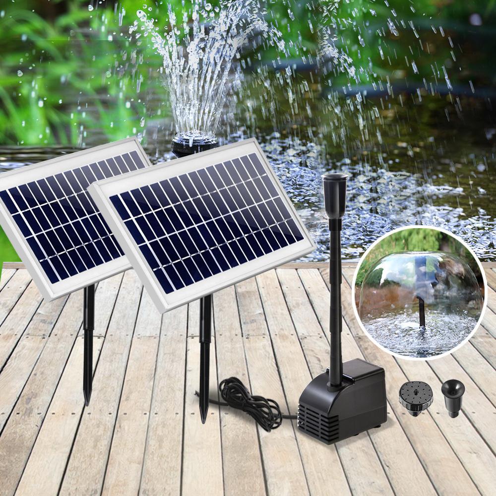 Gardeon Solar Pond Pump Submersible Water Fountain Kit with 2 Panels