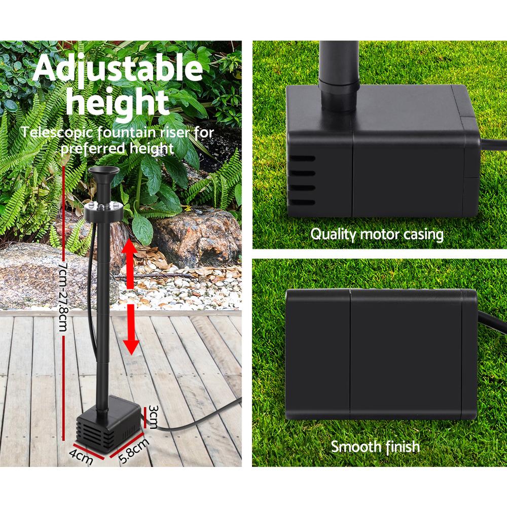 Gardeon Solar Pond Pump Submersible Water Fountain with Battery Kit