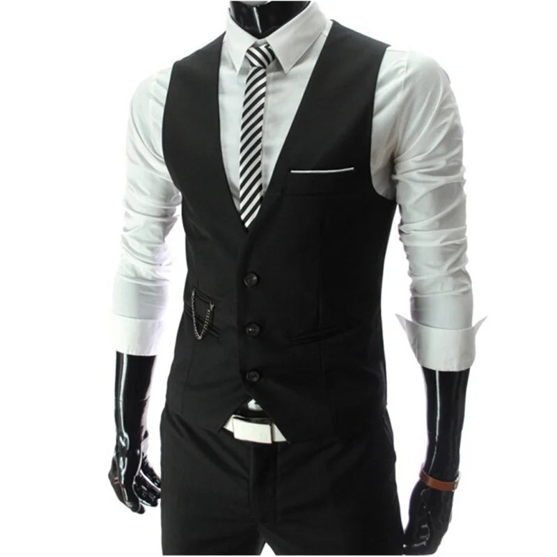 2024 New Grey Dress Vests Slim Fit Mens Suit Vest Casual Sleeveless