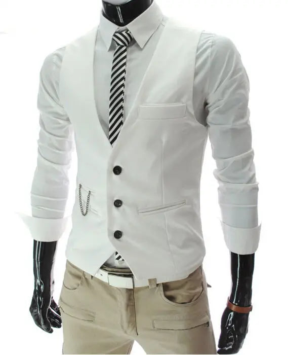 2024 New Grey Dress Vests Slim Fit Mens Suit Vest Casual Sleeveless