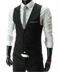 2024 New Grey Dress Vests Slim Fit Mens Suit Vest Casual Sleeveless