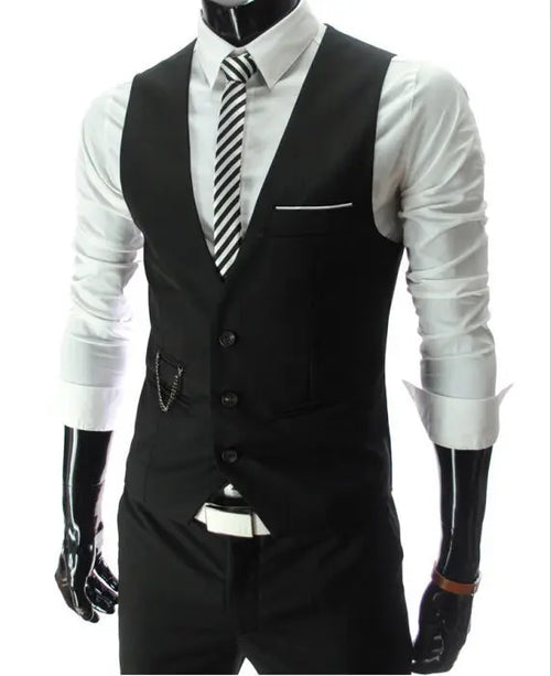 2024 New Grey Dress Vests Slim Fit Mens Suit Vest Casual Sleeveless