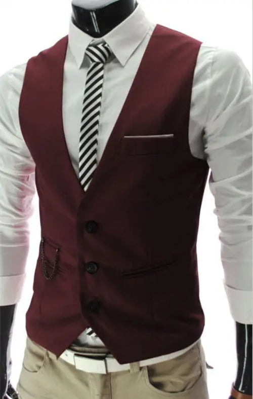 2024 New Grey Dress Vests Slim Fit Mens Suit Vest Casual Sleeveless