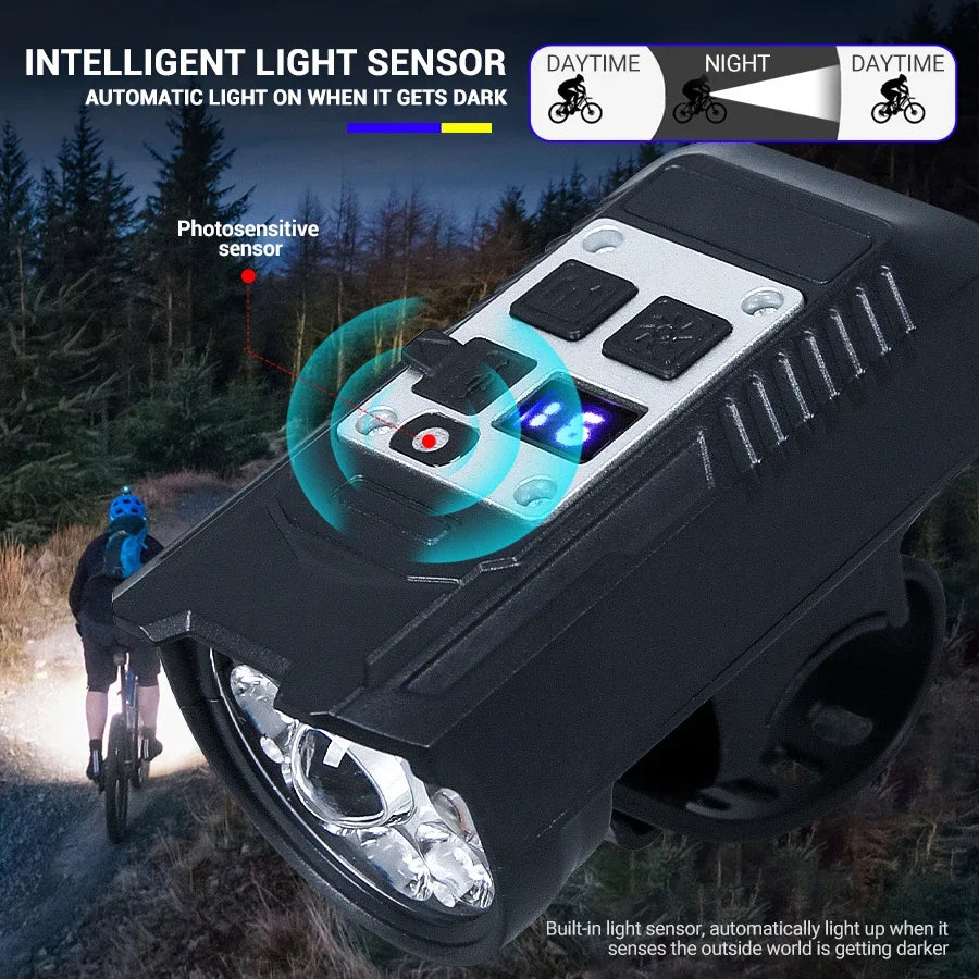 9 LED Bicycle Headlight USB Rechargeable Bike Lamp Super Bright