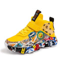 Size 26-37 Children Sports Sneakers for Girls Kid Cartoon Graffiti