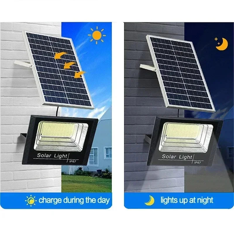 JVEE 30W 1000mAh Solar Flood Lights Remote Control Powered Spotlight