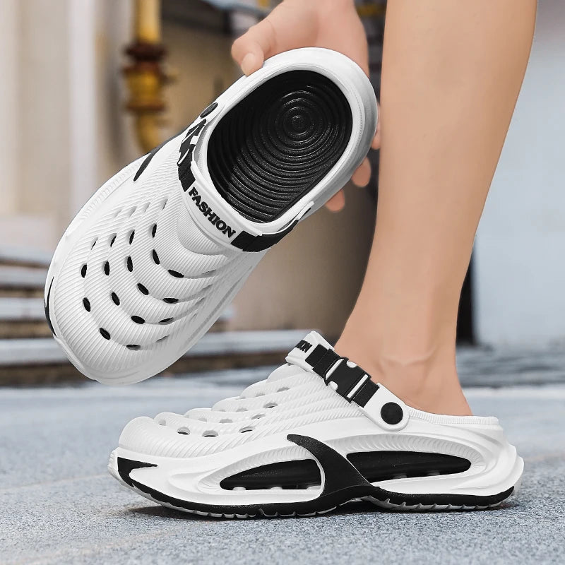 Men's Summer Outdoor Sports Toe-Toe Slippers, Thick-Soled Sandals for