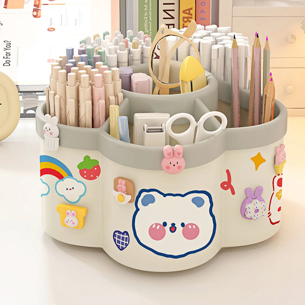 Rotating Pen Holder Desk Organizers Large Capacity Pen Storage Box