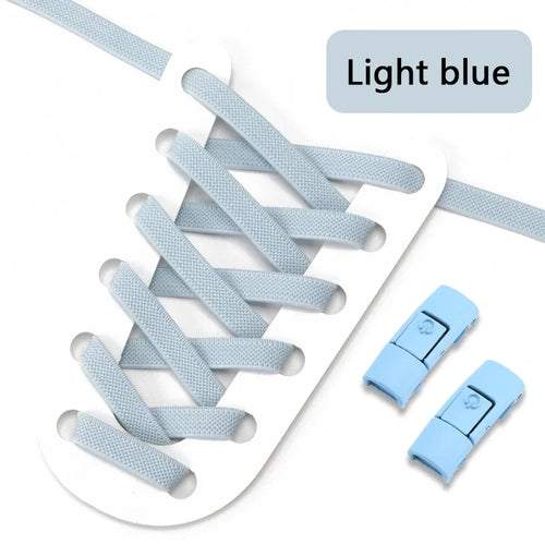 2024 No Tie Shoe Laces Press Lock Shoelaces Without Ties Elastic Laces