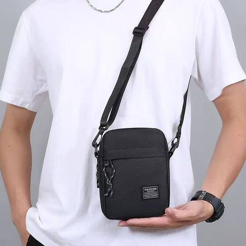 Stylish Casual Crossbody Bag for Men, Minimalist Nylon Shoulder Purse