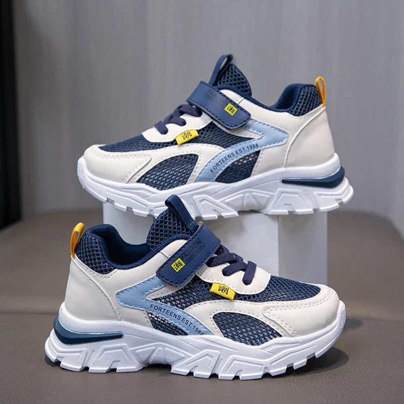 Kid Sneakers Sport Shoes for Boys Fashion Leather Children Breathable