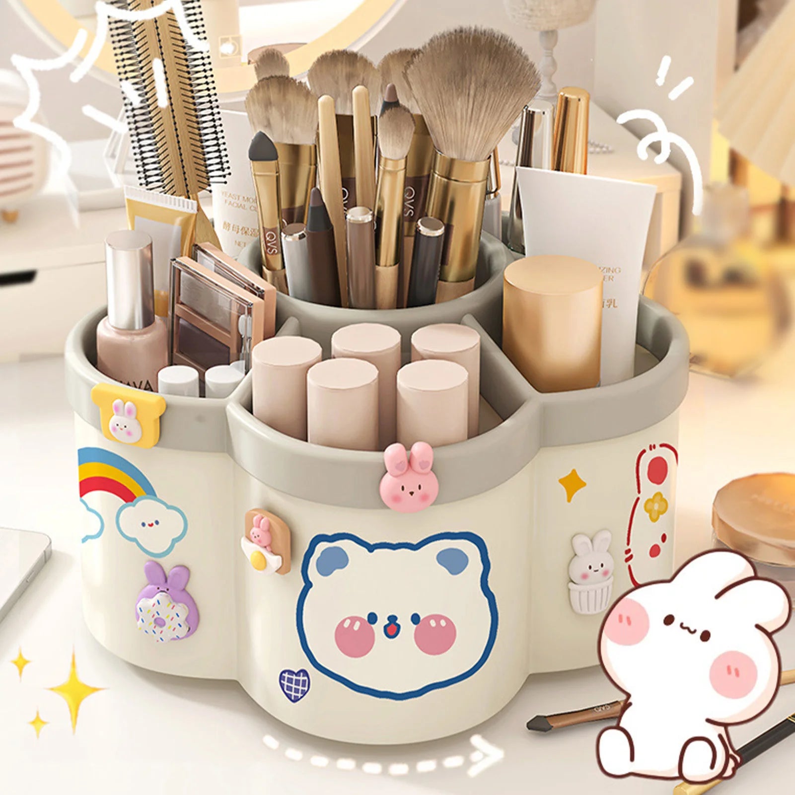Rotating Pen Holder Desk Organizers Large Capacity Pen Storage Box