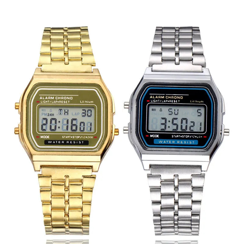 2024 Digital Watches For Men Sports Waterproof Bracelet Clock Gold