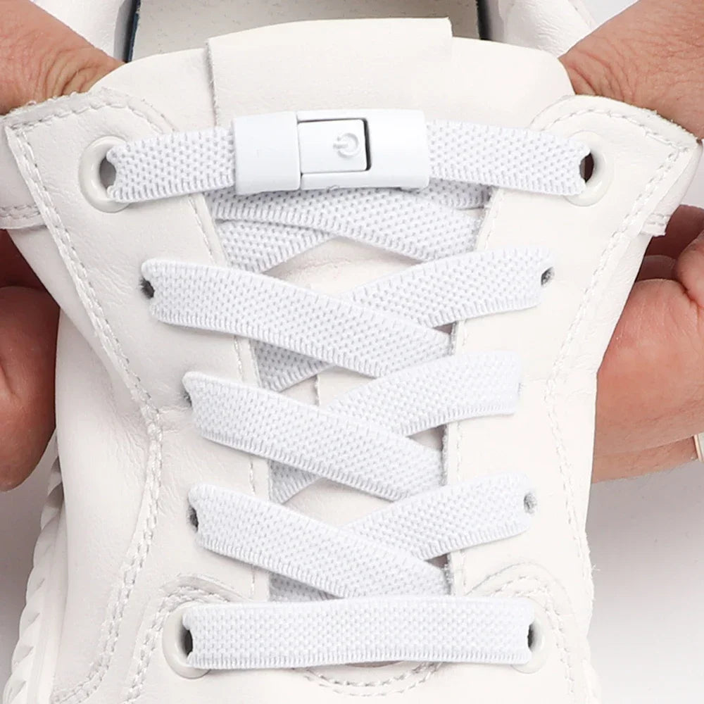 2024 No Tie Shoe Laces Press Lock Shoelaces Without Ties Elastic Laces