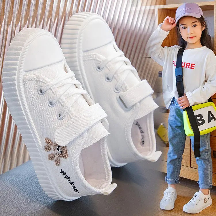 Boys Girls Fashion Board Shoes Kids Student Hook and Loop Slip on