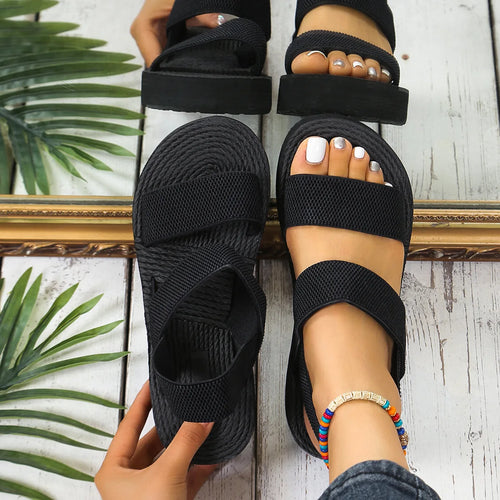 Women's Light Weight Wedge Sandals Open Toe Platform Thick Soled