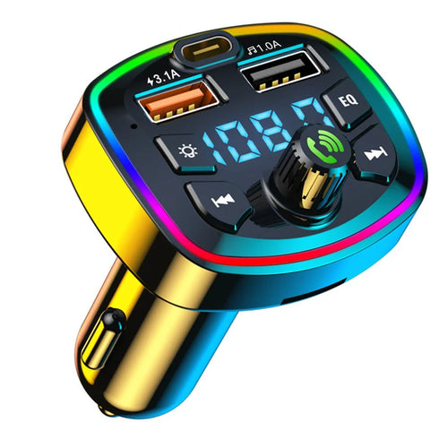 Car Bluetooth 5.0 FM Transmitter Wireless Adapter Mic Audio Receiver