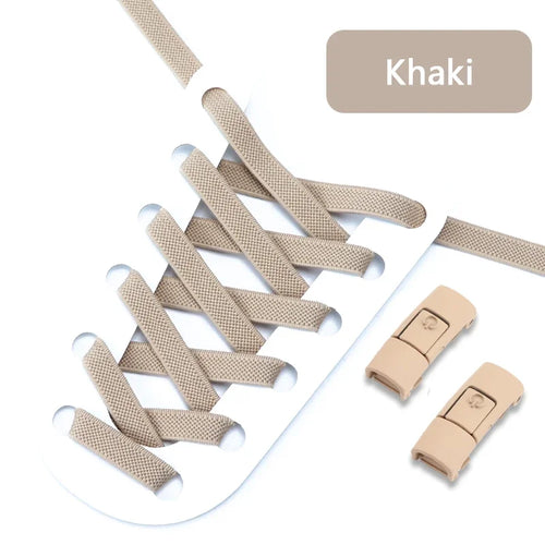 2024 No Tie Shoe Laces Press Lock Shoelaces Without Ties Elastic Laces