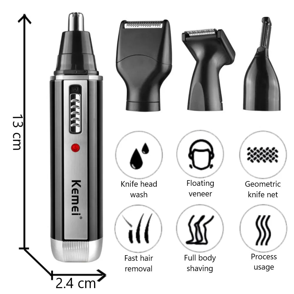 4in1 Rechargeable Nose Trimmer Beard Trimmer for Men Ear Eyebrow Nose