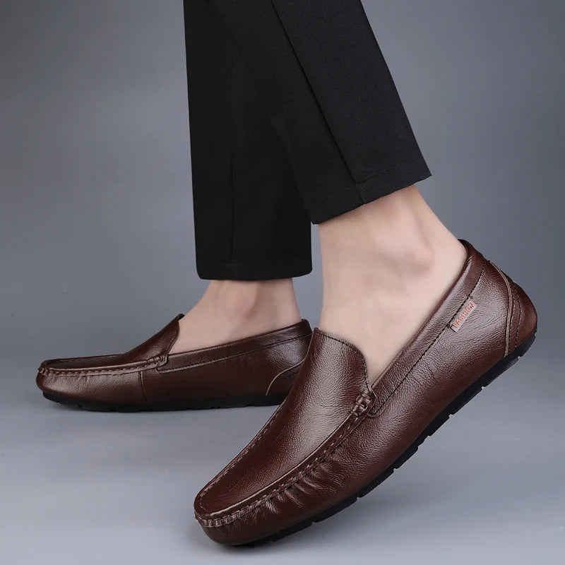 Genuine Leather Men Casual Shoes Luxury Brand Mens Loafers Moccasins