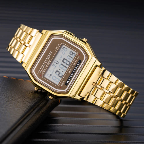 2024 Digital Watches For Men Sports Waterproof Bracelet Clock Gold