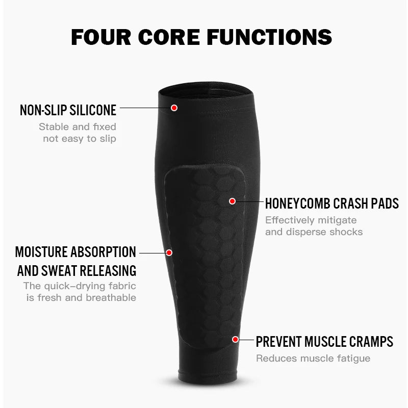 1Pcs Football Shin Guard Socks Sleeves with Foam,Calf Compression