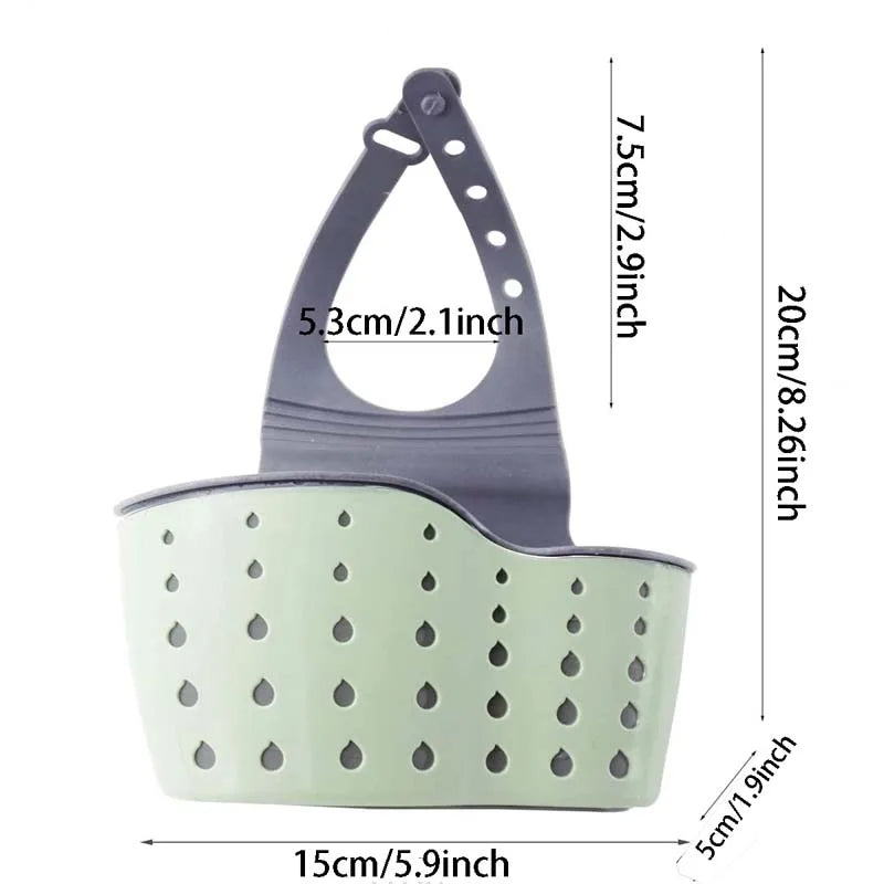 Sink Draining Hanging Basket Adjustable Kitchen Accessories Rubber