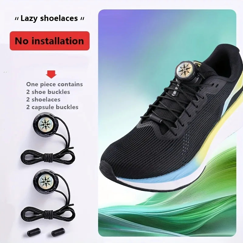 6pcs Set/1 Pair No-Tie Shoe Locks - Rotating Buckles for Sports and