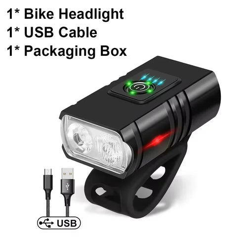 9 LED Bicycle Headlight USB Rechargeable Bike Lamp Super Bright