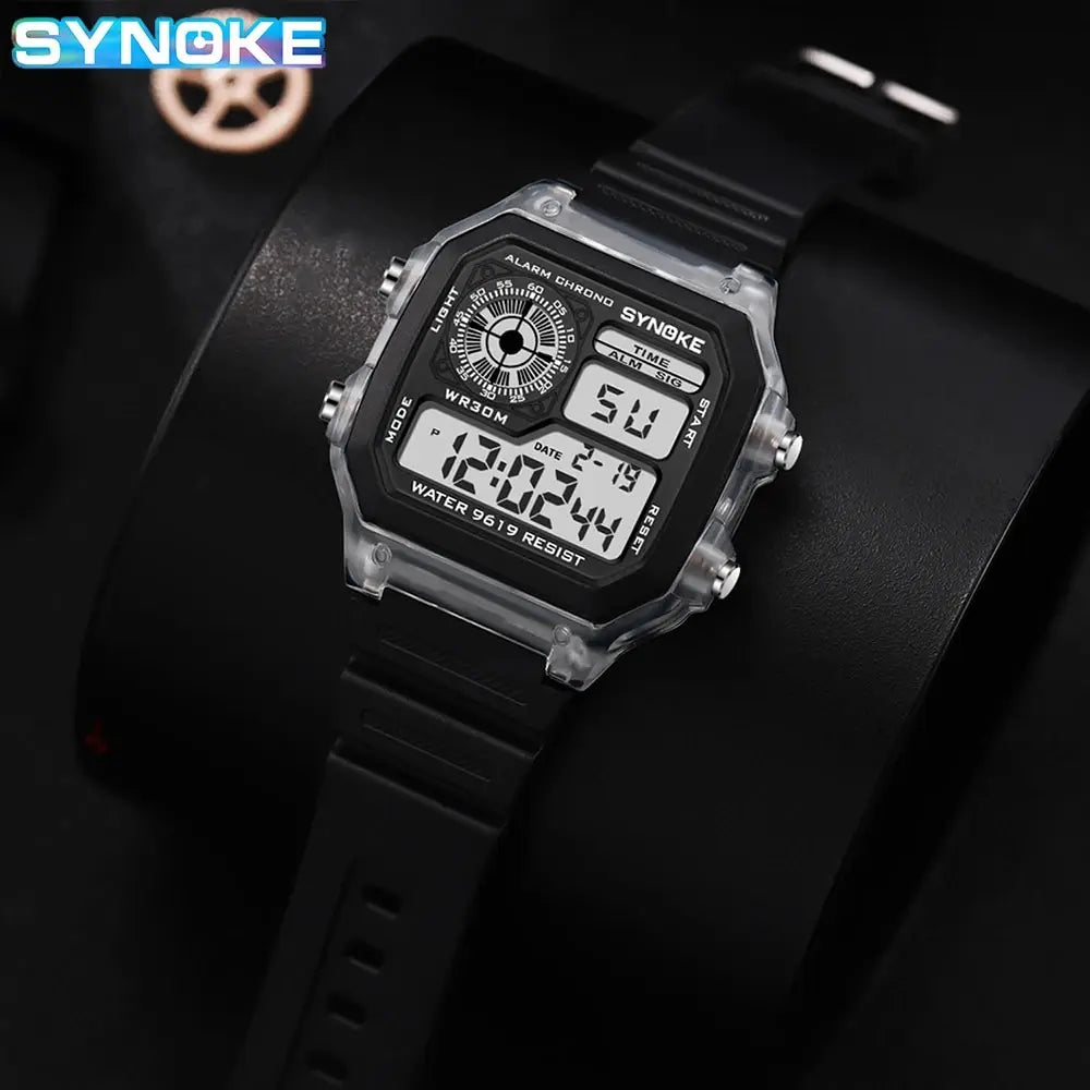 SYNOKE Digital Watches Men Sports Luminous Multifunction Waterproof