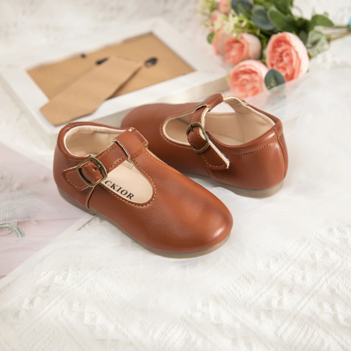 Meckior 2024 New Kids Girls Shoes New Moccasins Candy Color Soft
