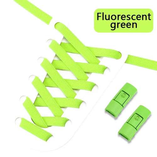 2024 No Tie Shoe Laces Press Lock Shoelaces Without Ties Elastic Laces