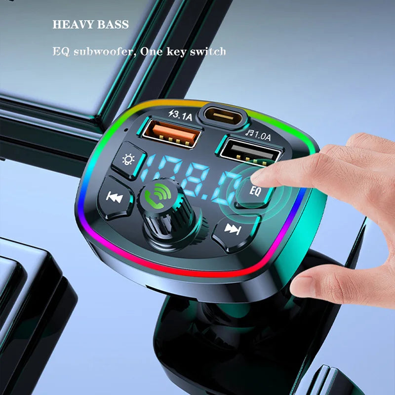 Car Bluetooth 5.0 FM Transmitter Wireless Adapter Mic Audio Receiver