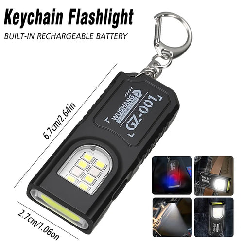 MINI USB Rechargeable LED Flashlight Portable Tail Magnet Work Light