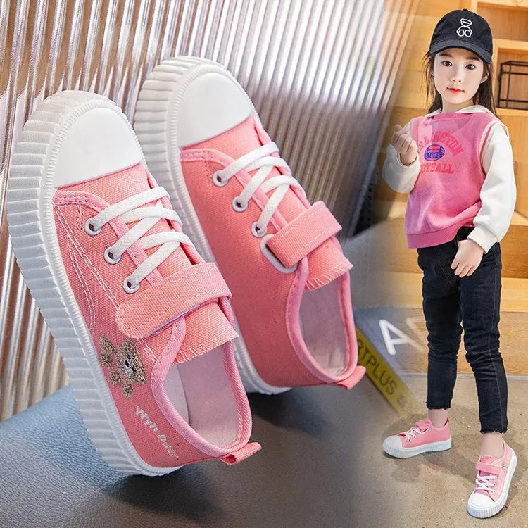 Boys Girls Fashion Board Shoes Kids Student Hook and Loop Slip on