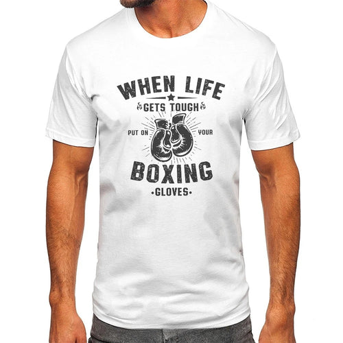 T-shirt En Coton Imprimé Boxe T-shirt Rétro Classique Hip Hop