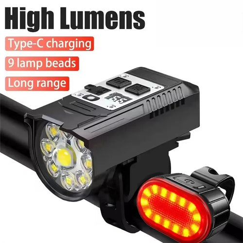9 LED Bicycle Headlight USB Rechargeable Bike Lamp Super Bright