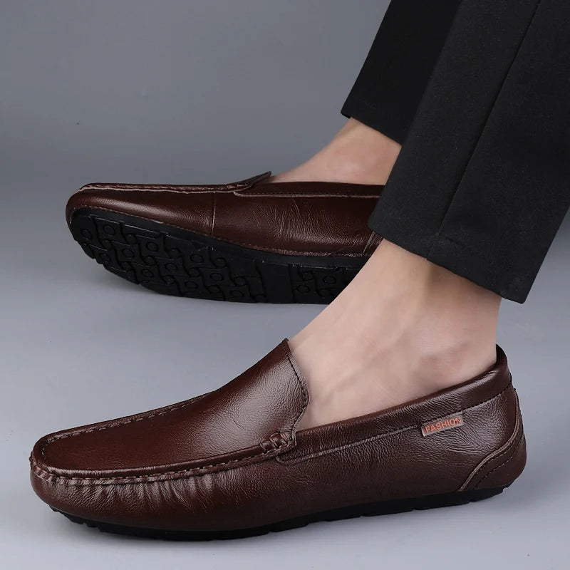 Genuine Leather Men Casual Shoes Luxury Brand Mens Loafers Moccasins
