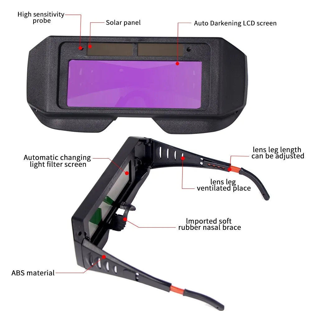 Solar Powered Welding Helmet Auto Darkening Welding Goggles LCD Welder