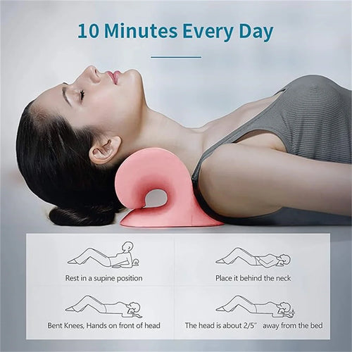 C-Shaped Pillow Neck and Shoulder Relaxer, Cervical Traction Device
