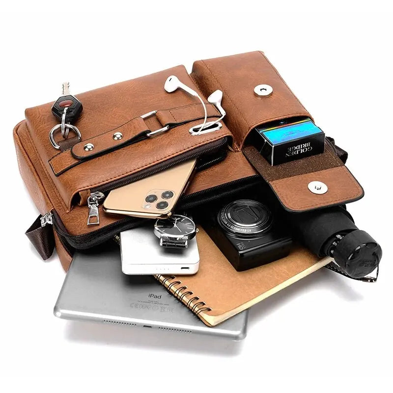 PU Shoulder Bag Men's Handbag Men's Casual Bag Business Bag Large