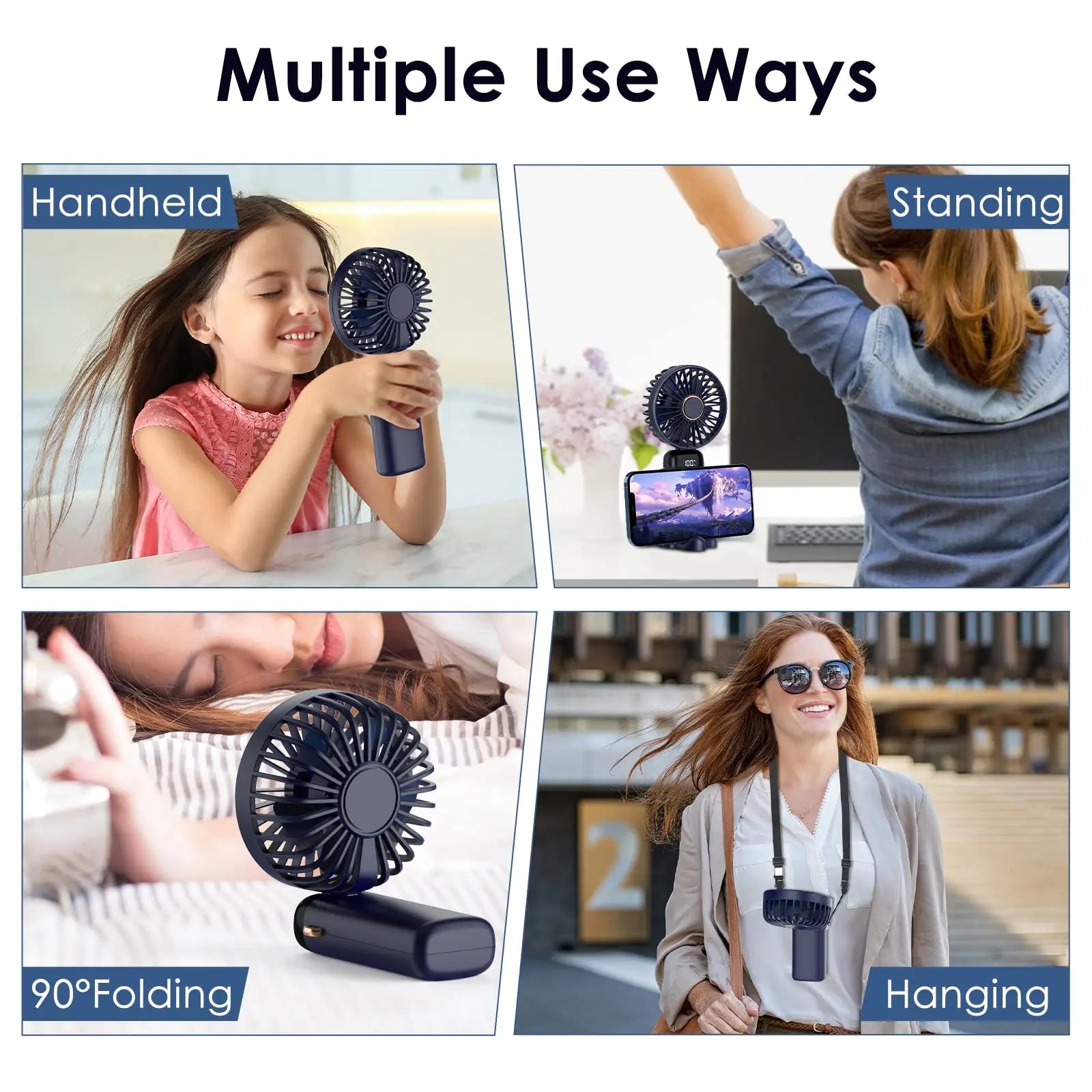 Electric Fan Portable Air Conditioner Mini Cooler Rechargeable Neck