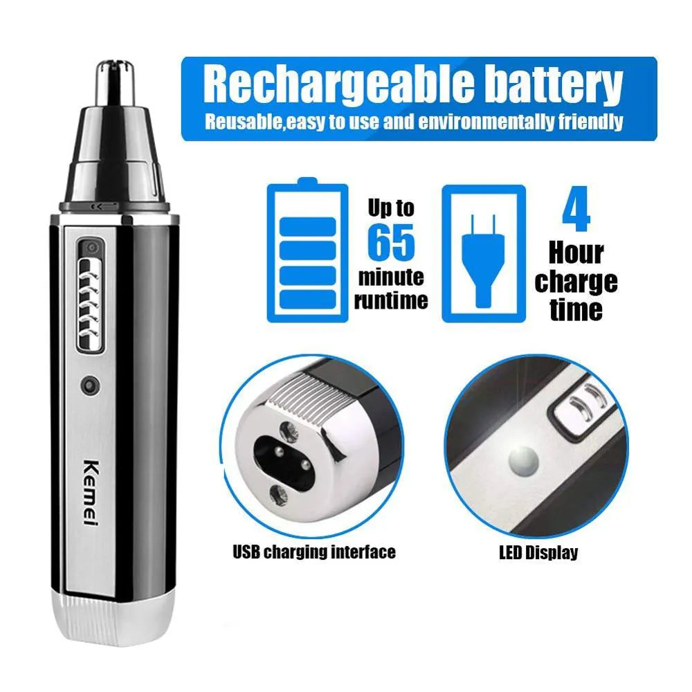 4in1 Rechargeable Nose Trimmer Beard Trimmer for Men Ear Eyebrow Nose