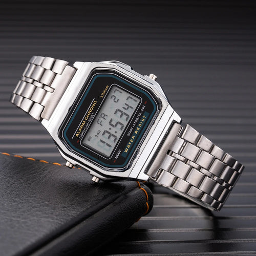 2024 Digital Watches For Men Sports Waterproof Bracelet Clock Gold