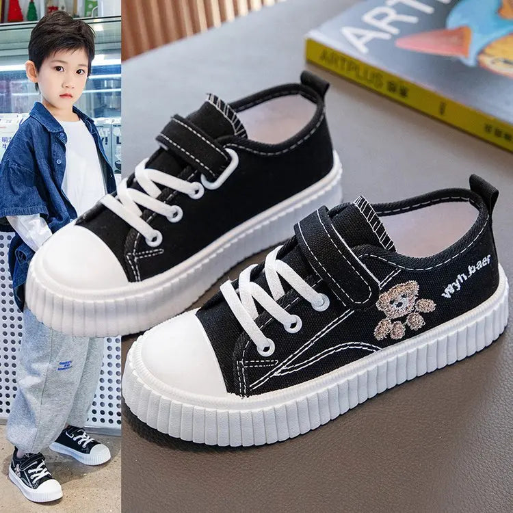 Boys Girls Fashion Board Shoes Kids Student Hook and Loop Slip on