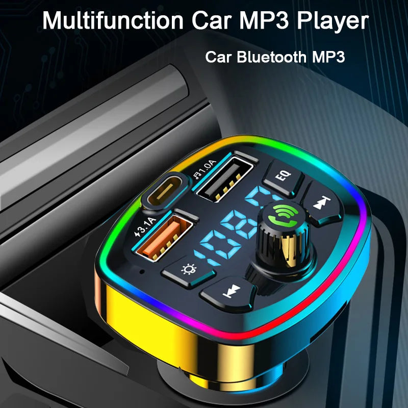 Car Bluetooth 5.0 FM Transmitter Wireless Adapter Mic Audio Receiver