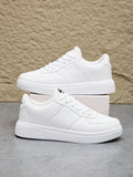 Fashion Leather Men White Sneakers Breathable Comfort Classic Casual